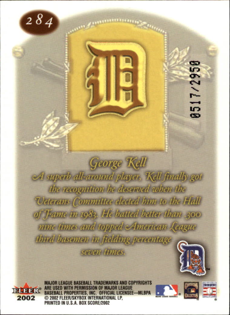 2002 Fleer Box Score #284 George Kell CT back image