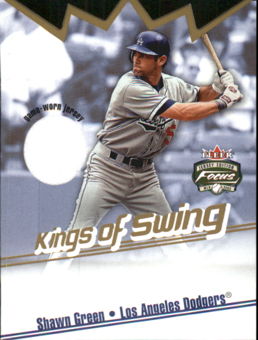 2002 Fleer Focus JE Kings of Swing Game Used #1 Shawn Green Jsy
