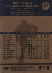 2002 Fleer Tradition #422 Jeff Shaw back image