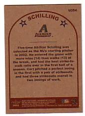2002 Fleer Tradition Update #U354 Curt Schilling AS back image