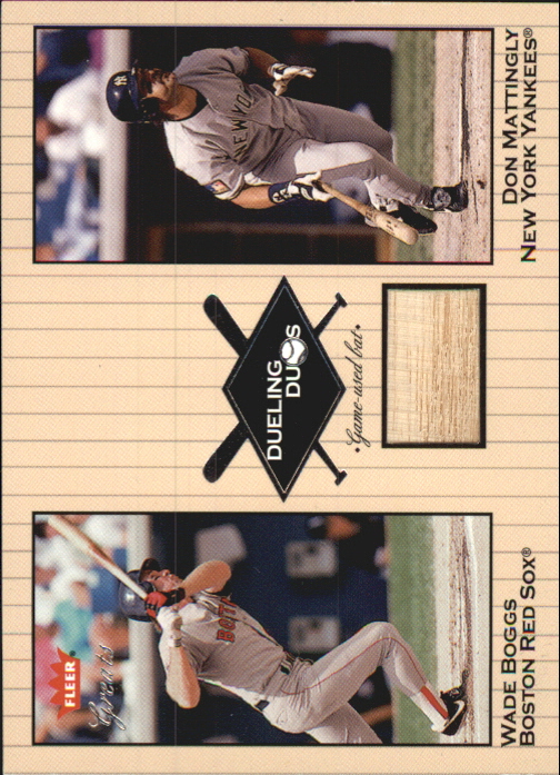 2002 Greats of the Game Dueling Duos Game Used Single #DM2 Wade Boggs/Don Mattingly Bat