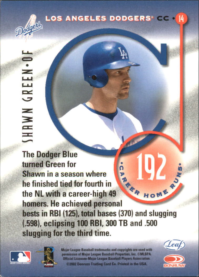 2002 Leaf Clean Up Crew #14 Shawn Green back image