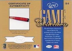 2002 Leaf Game Collection #CBB Carlos Beltran Bat back image