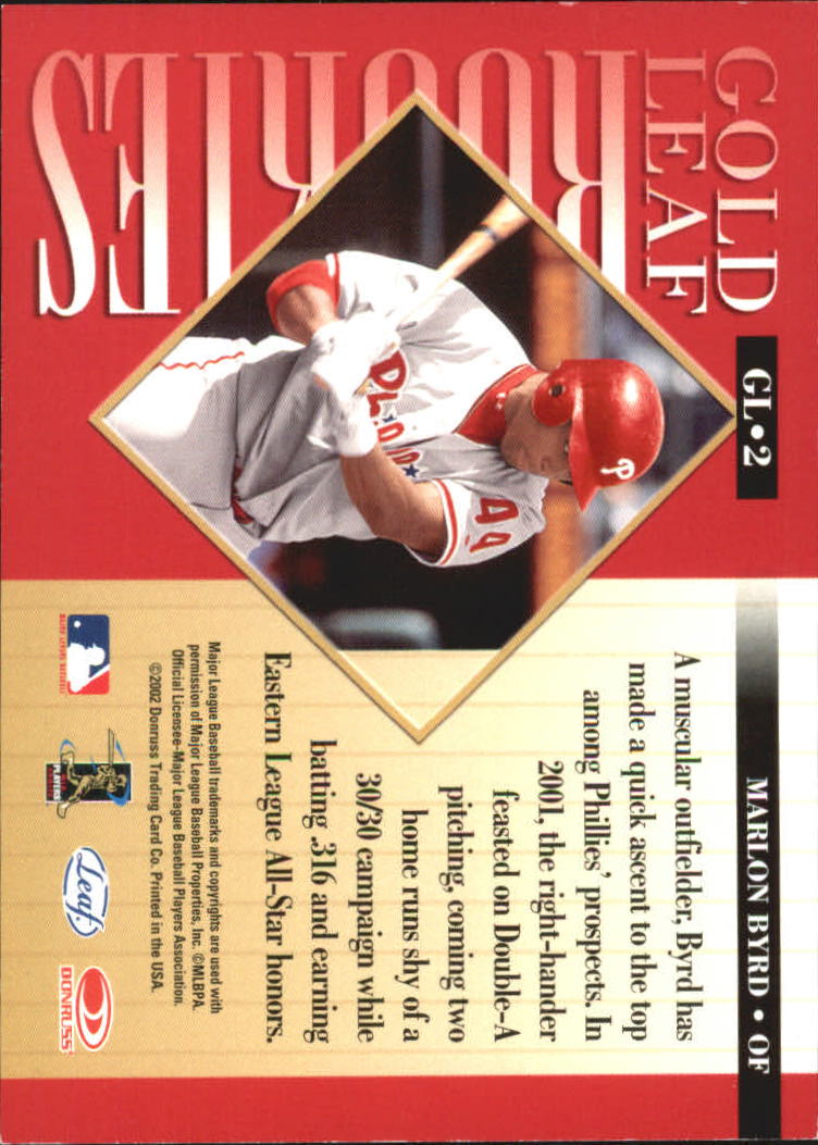 Foglia Baseball 2002 "Gold Rookies" Inserto Carte - Foto 5 di 13