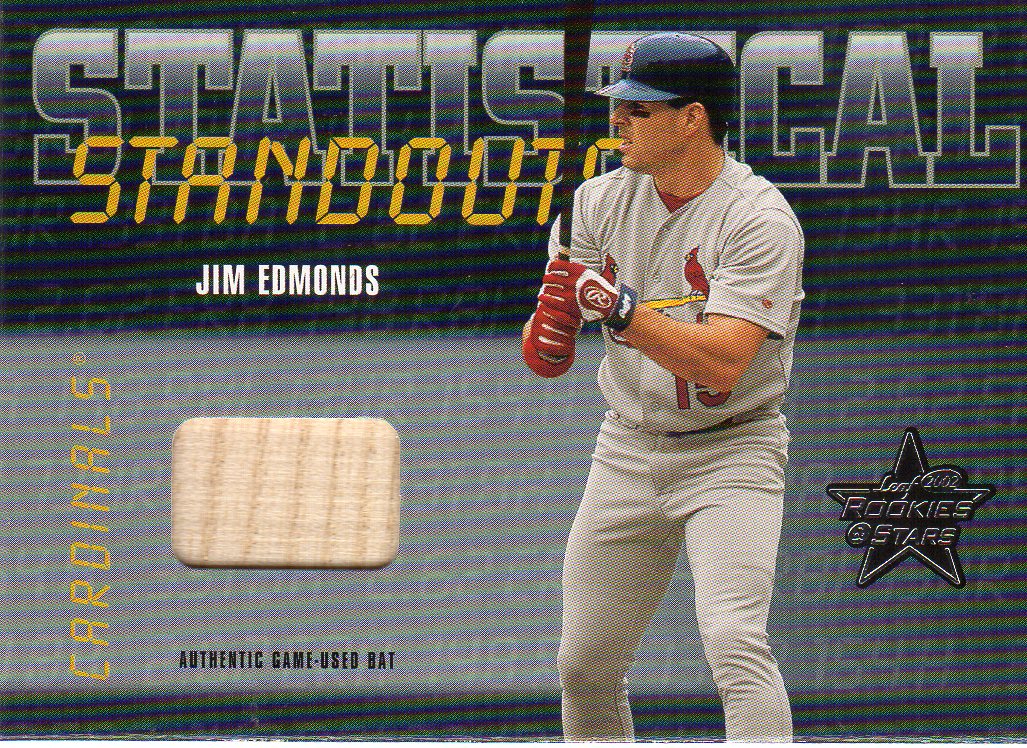 2002 Leaf Rookies and Stars Statistical Standouts Materials #23 Jim Edmonds Bat