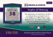 2002 Playoff Piece of the Game Materials Bronze #18 Curt Schilling Jsy back image