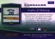 2002 Playoff Piece of the Game Materials Bronze #50 Luis Gonzalez Jsy back image