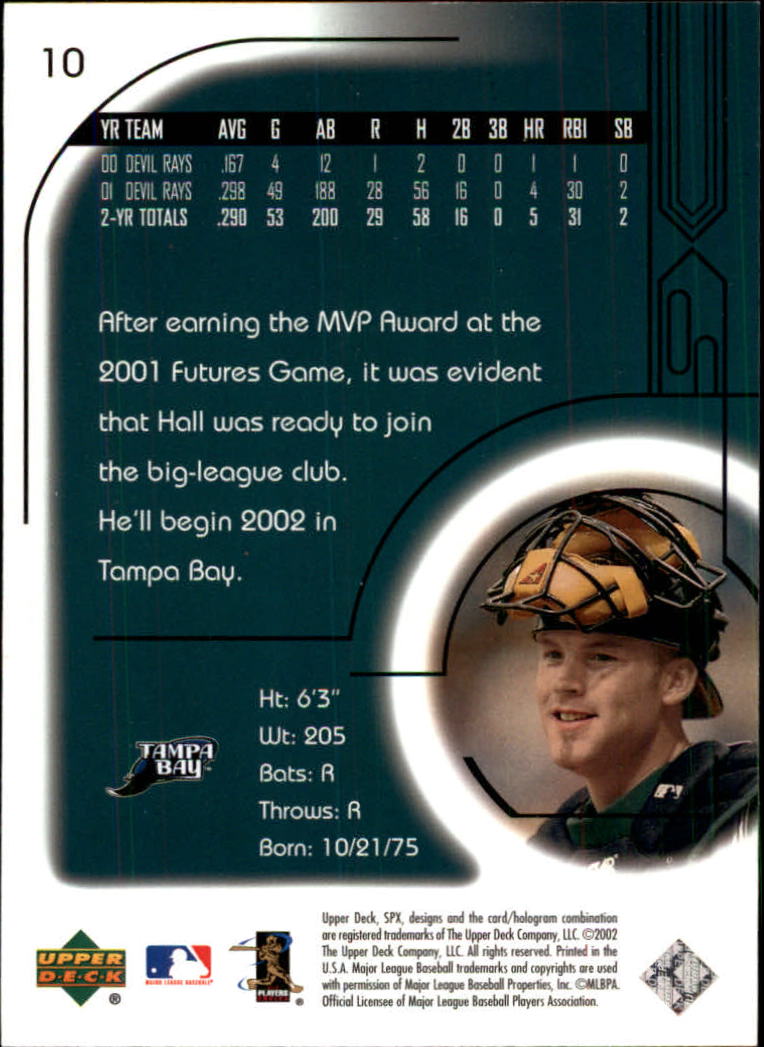 2002 SPx #10 Toby Hall back image