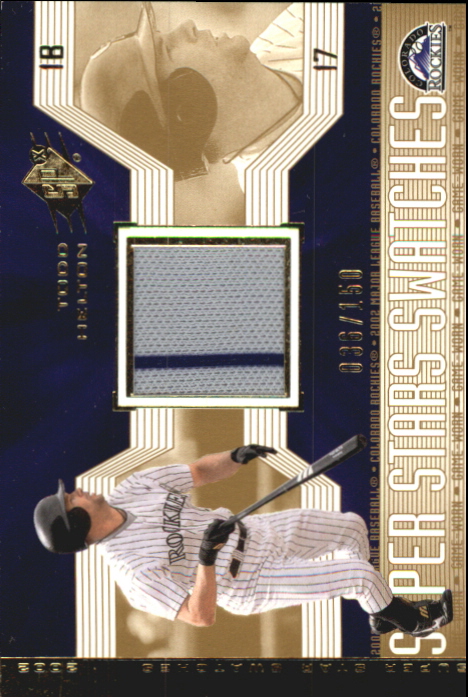 2002 SPx SuperStars Swatches Gold #187 Todd Helton