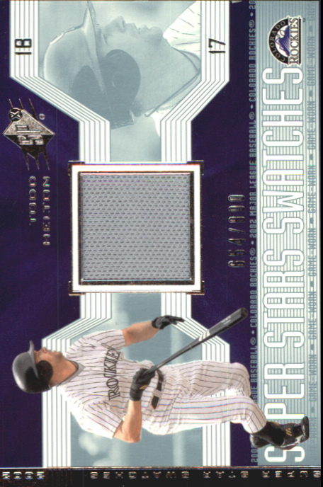 2002 SPx SuperStars Swatches Silver #187 Todd Helton