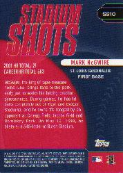 2002 Stadium Club Stadium Shots #SS10 Mark McGwire back image