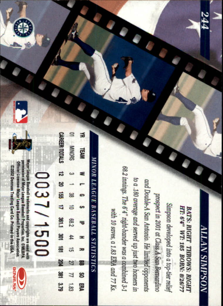 B3011- 2002 Studio Baseball Card #s 1-250 +Rookies -You Pick- 15+ FREE US SHIP - Picture 480 of 492