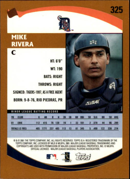 2002 Topps Limited #325 Mike Rivera back image