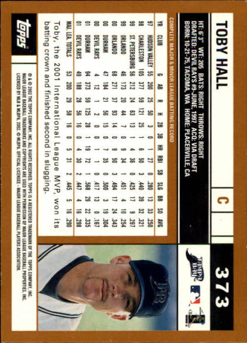2002 Topps Limited #373 Toby Hall back image