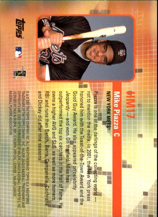 2002 Topps Hobby Masters #HM17 Mike Piazza back image