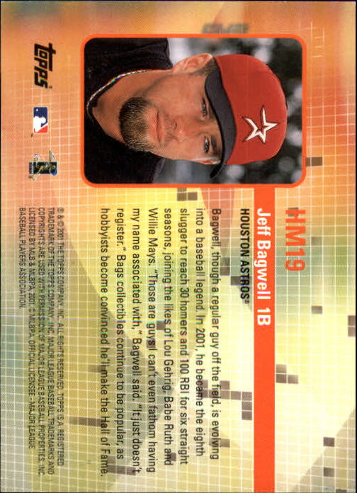 2002 Topps Hobby Masters #HM19 Jeff Bagwell back image