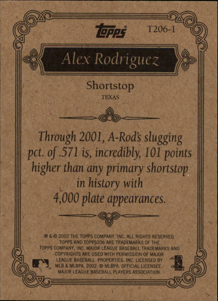 2002 Topps 206 Team 206 Series 2 #T2061 Alex Rodriguez back image