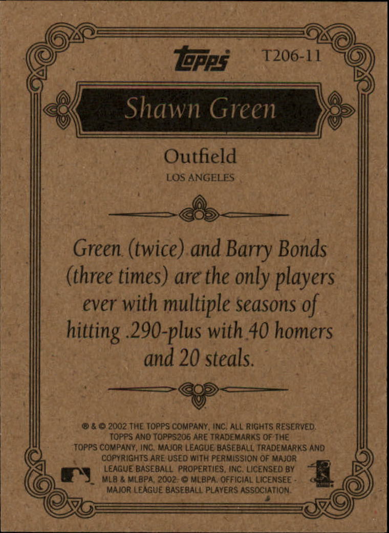 2002 Topps 206 Team 206 Series 2 #T20611 Shawn Green back image