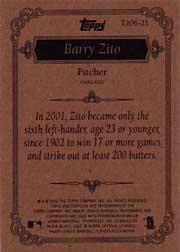 2002 Topps 206 Team 206 Series 2 #T20621 Barry Zito back image