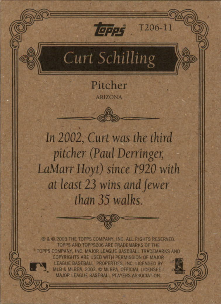 2002 Topps 206 Team 206 Series 3 #11 Curt Schilling back image