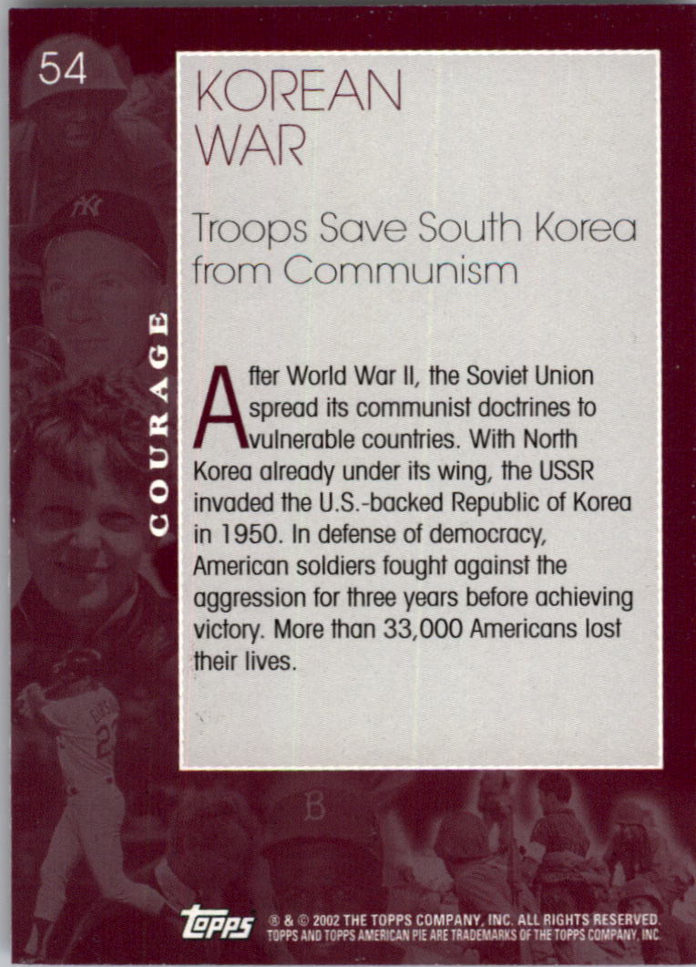 2002 Topps American Pie #54 Korean War back image