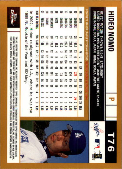 Hideo Nomo cards (1996-2005) Dodgers Red Sox Rays Mets Brewers - You Choose - Picture 19 of 23
