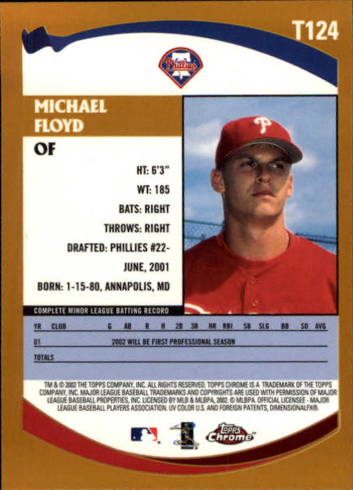 2002 Topps Chrome Traded #T124 Michael Floyd RC back image