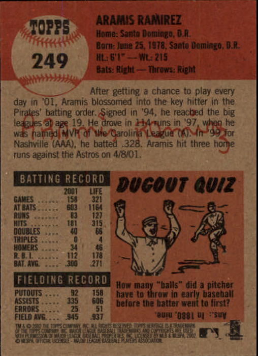 B1593- 2002 Topps Heritage BB #s 245-446 +Inserts -You Pick- 15+ FREE US SHIP - Picture 8 of 282