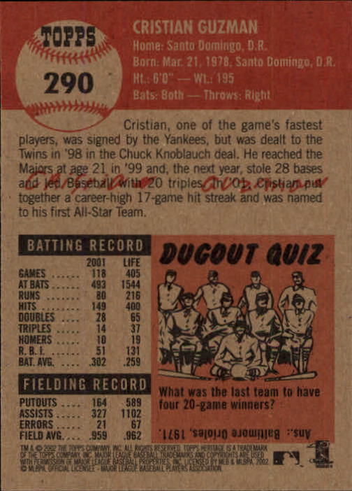 B1593- 2002 Topps Heritage BB #s 245-446 +Inserts -You Pick- 15+ FREE US SHIP - Picture 62 of 282