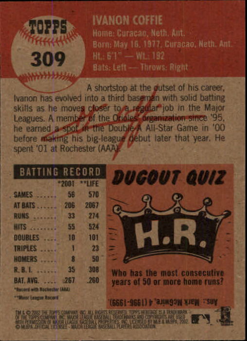 B1593- 2002 Topps Heritage BB #s 245-446 +Inserts -You Pick- 15+ FREE US SHIP - Picture 90 of 282