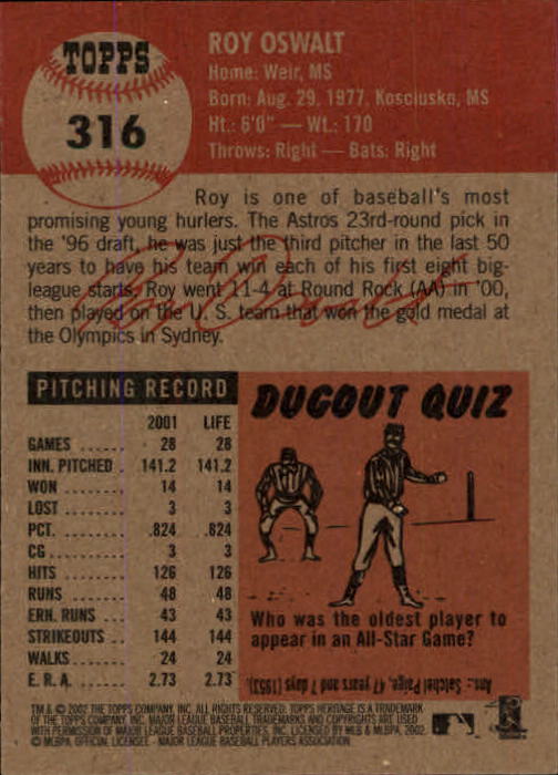 B1593- 2002 Topps Heritage BB #s 245-446 +Inserts -You Pick- 15+ FREE US SHIP - Picture 104 of 282