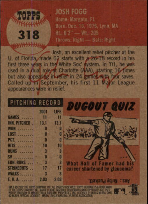 B1593- 2002 Topps Heritage BB #s 245-446 +Inserts -You Pick- 15+ FREE US SHIP - Picture 108 of 282