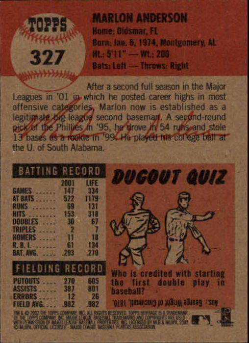 B1593- 2002 Topps Heritage BB #s 245-446 +Inserts -You Pick- 15+ FREE US SHIP - Picture 122 of 282