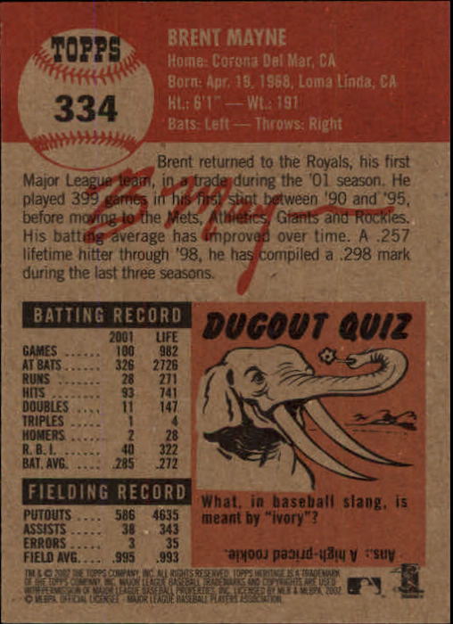 B1593- 2002 Topps Heritage BB #s 245-446 +Inserts -You Pick- 15+ FREE US SHIP - Picture 132 of 282