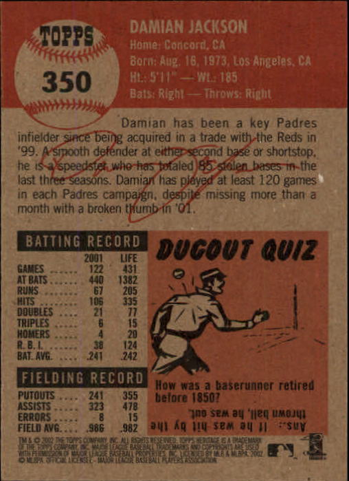 B1593- 2002 Topps Heritage BB #s 245-446 +Inserts -You Pick- 15+ FREE US SHIP - Picture 160 of 282