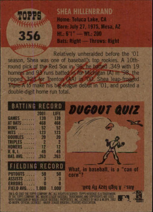 B1593- 2002 Topps Heritage BB #s 245-446 +Inserts -You Pick- 15+ FREE US SHIP - Picture 170 of 282