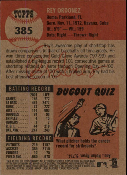 B1593- 2002 Topps Heritage BB #s 245-446 +Inserts -You Pick- 15+ FREE US SHIP - Picture 202 of 282