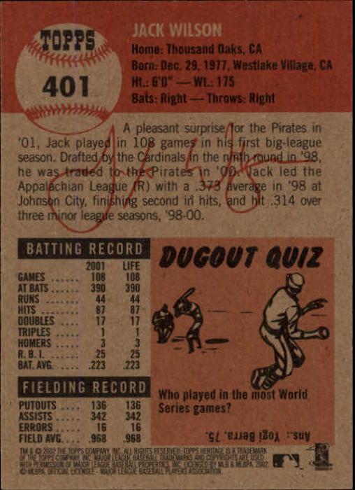 B1593- 2002 Topps Heritage BB #s 245-446 +Inserts -You Pick- 15+ FREE US SHIP - Picture 218 of 282
