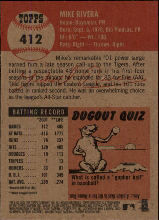 B1593- 2002 Topps Heritage BB #s 245-446 +Inserts -You Pick- 15+ FREE US SHIP - Picture 236 of 282