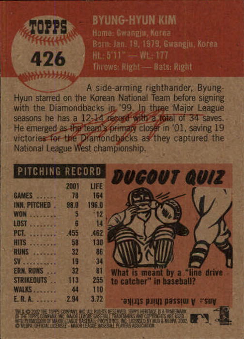 B1593- 2002 Topps Heritage BB #s 245-446 +Inserts -You Pick- 15+ FREE US SHIP - Picture 254 of 282