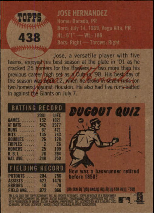 B1593- 2002 Topps Heritage BB #s 245-446 +Inserts -You Pick- 15+ FREE US SHIP - Picture 266 of 282