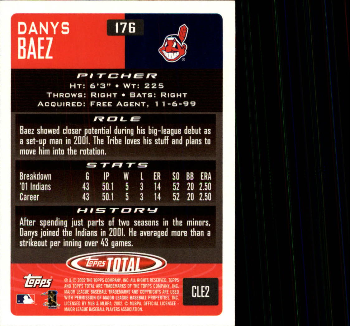 2002 Topps Total #176 Danys Baez back image