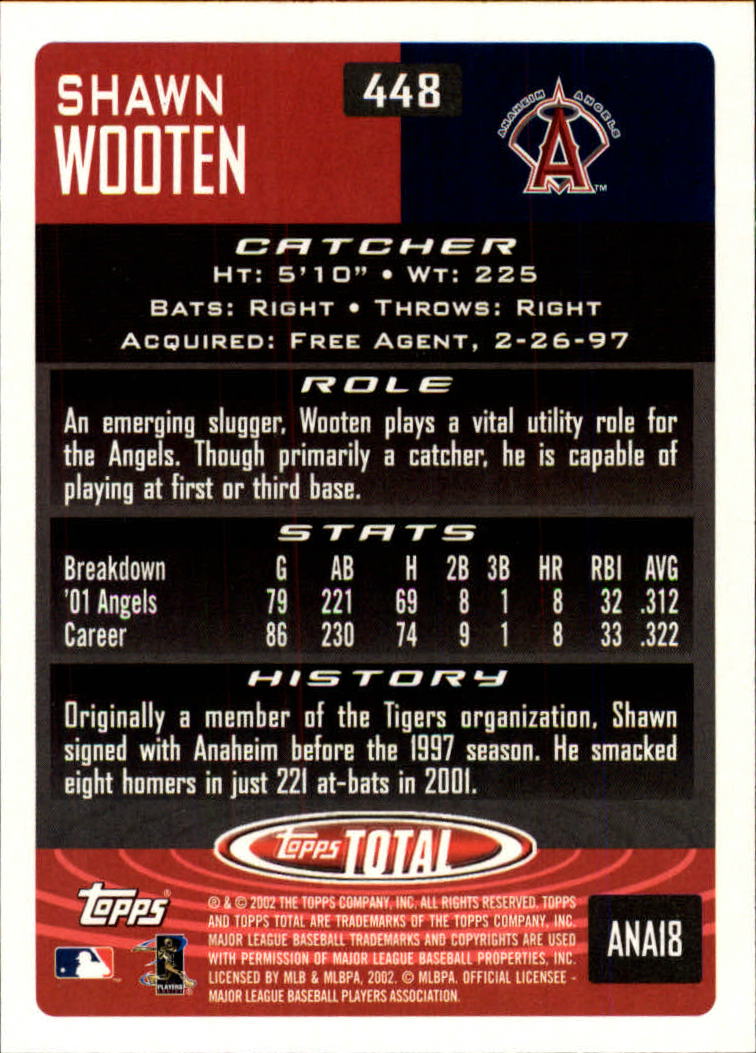 2002 Topps Total #448 Shawn Wooten
