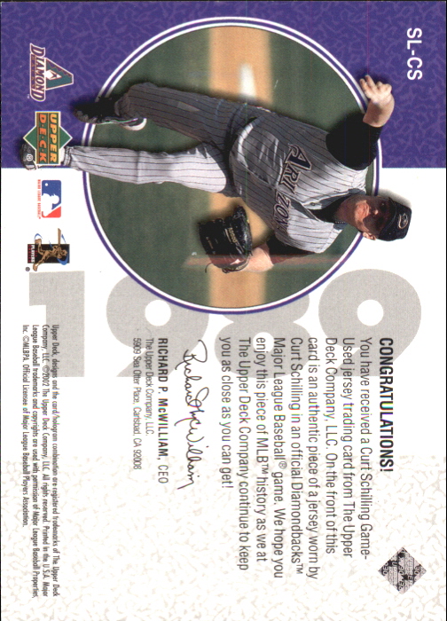2002 UD Authentics Stars of '89 Jerseys #SLCS Curt Schilling back image