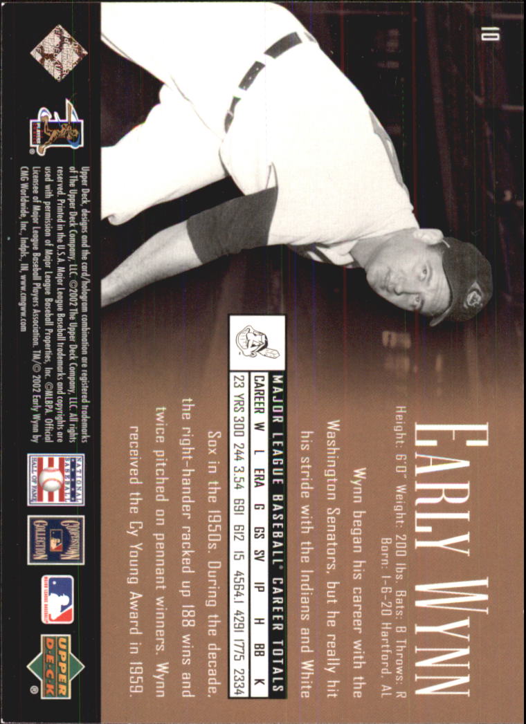 2002 UD Piece of History #10 Early Wynn back image