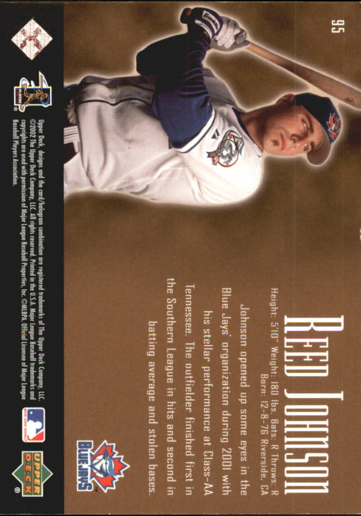2002 UD Piece of History 21st Century Phenoms 950 #95 Reed Johnson 21CP back image