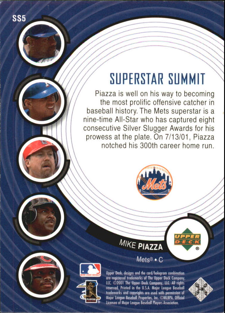 2002 Upper Deck Superstar Summit I #SS5 Mike Piazza back image