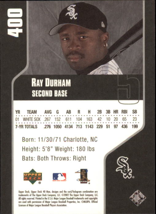 2002 Upper Deck 40-Man #400 Ray Durham back image