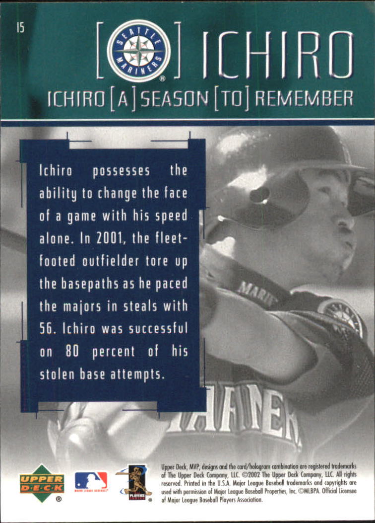 2002 Upper Deck MVP Ichiro A Season to Remember #I5 Ichiro Suzuki