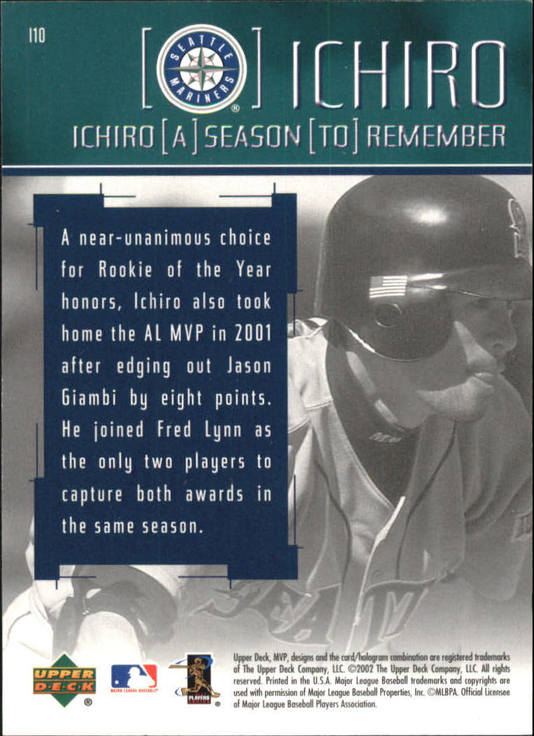2002 Upper Deck MVP Ichiro A Season to Remember #I10 Ichiro Suzuki
